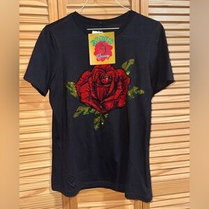 Rodeo Quincy Black Rose Women's Tee